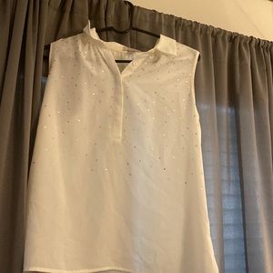 thin tank/tee blouse with collar